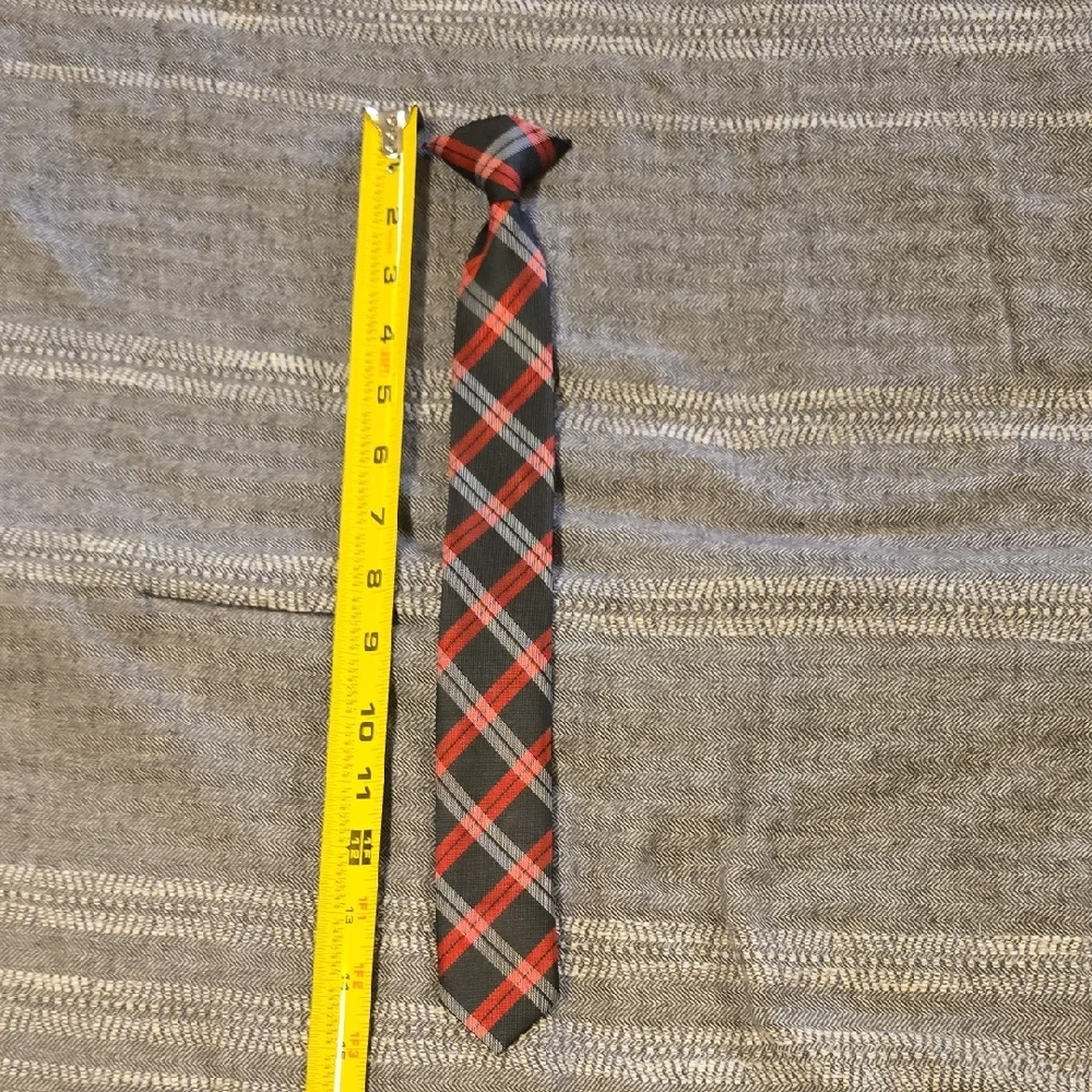 Kids Skinny Tie Set in Lavender, Gray, Light Blue, and Black/Red Plaid
